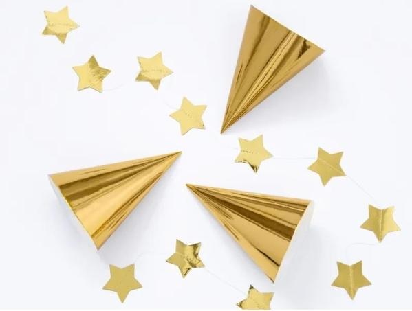 Produktbild Partydeco Party hats, gold, 16cm (1 pkt / 6 pc.)