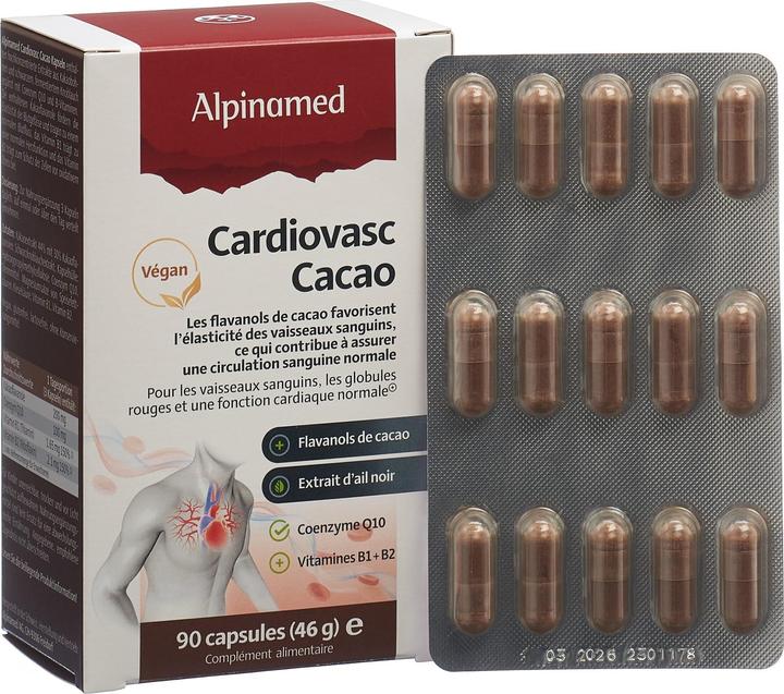Immagine prodotto Alpinamed Cardiovasc Cacao Caps 90 Capsule (90 Pezzo/i, Pillole, 93 g)