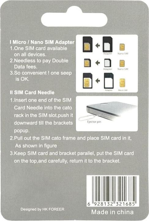 Immagine prodotto Cmzwt Set di adattatori Nano SIM e Micro SIM bianco (Porta SIM)