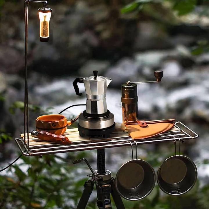 Produktbild Casativo Kompakte elektrische Mini-Einzelkochplatte mit Espresso-Kocher, 500 Watt