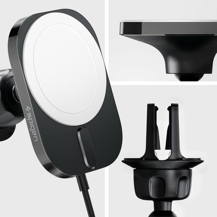 Produktbild Spigen Autohalterung mit Ladegerät ITM12W Onetap Pro 3 Magnetic Magsafe Vent Car Mount Wireless Charger b (15 W)