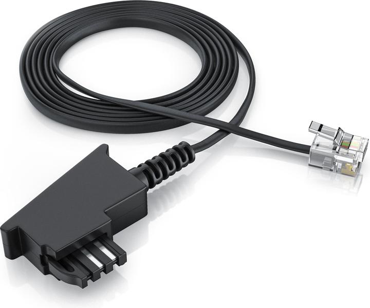 Actual product image CSL Telephone cable flat, TAE-F plug to RJ11, telephone socket to telephone, flat cable, fax, answering
