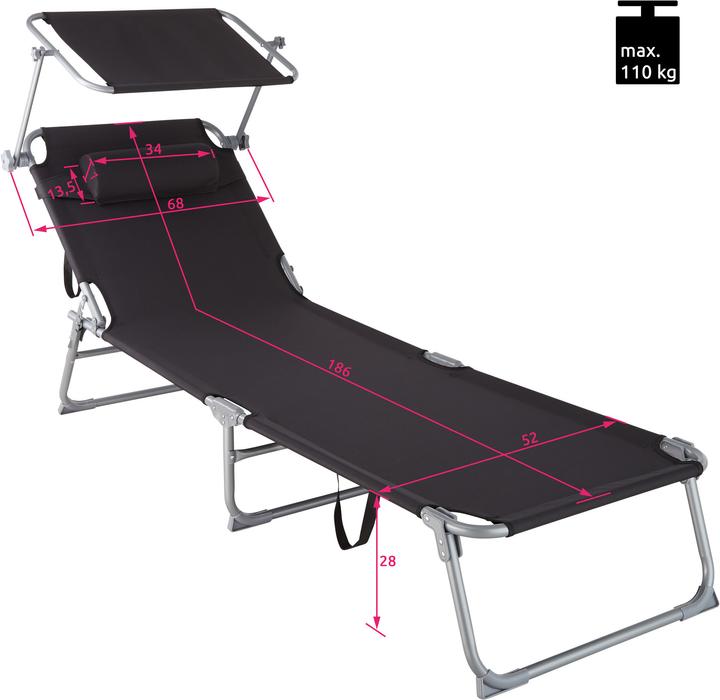 Produktbild tectake Gartenliege (190 cm)