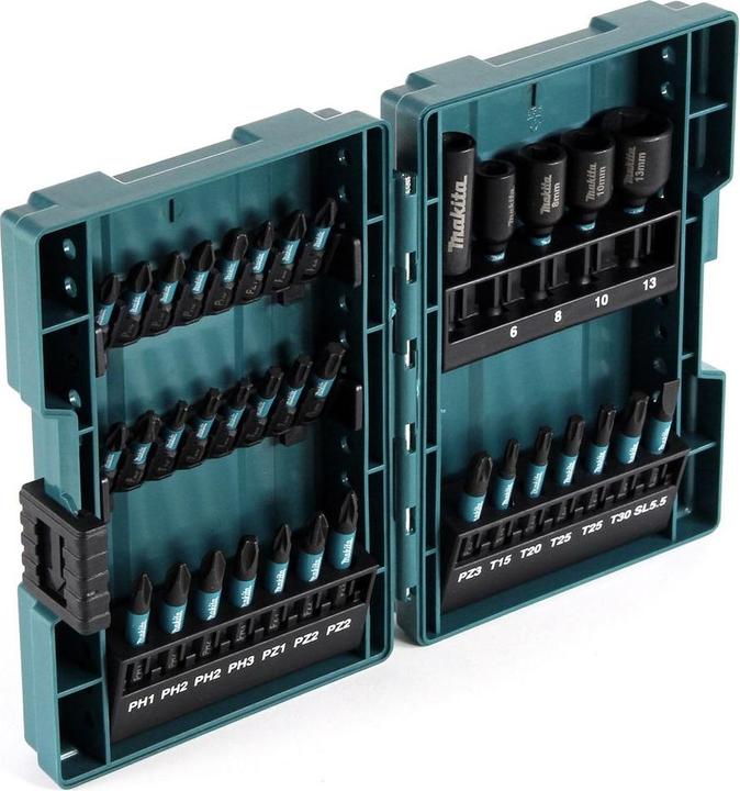 Produktbild Makita Bit-Set (Kreuz Phillips PH M1, Kreuz Phillips PH M2, Kreuz Phillips PH M3, Kreuz Pozidriv PZ M1, Kreuz Pozidriv PZ M2, Kreuz Pozidriv PZ M3, Innensechsrund TX M15, Innensechsrund TX M25, Innensechsrund TX M20, Innensechsrund TX M30)
