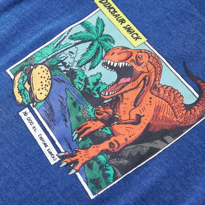 Actual product image VidaXL Children's T-shirt dark blue melange 116,Material: 80 (116)