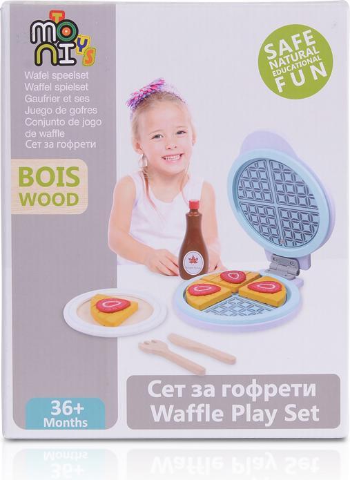 Actual product image Moni Toy Waffle Iron Wood 4334