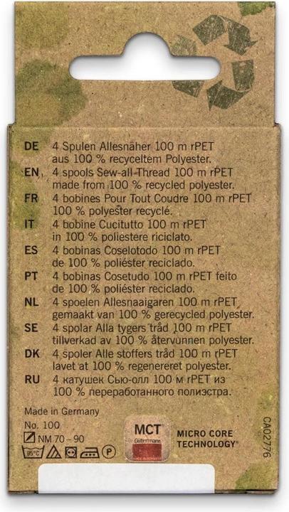 Image du produit Gütermann Nähgarn-Set Allesnäher rPET S&W 4 Stück, Mehrfarbig (100 m)