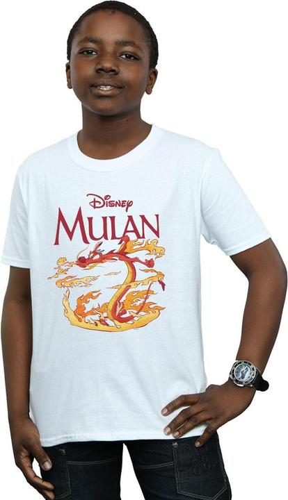 Actual product image Disney Boys Mulan Mushu Dragon Fire T-Shirt (140, 146)
