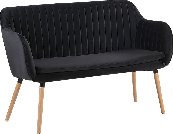 Produktbild Beliani 2-Sitzer Sofa Samtstoff schwarz TABY (2-Sitzer)