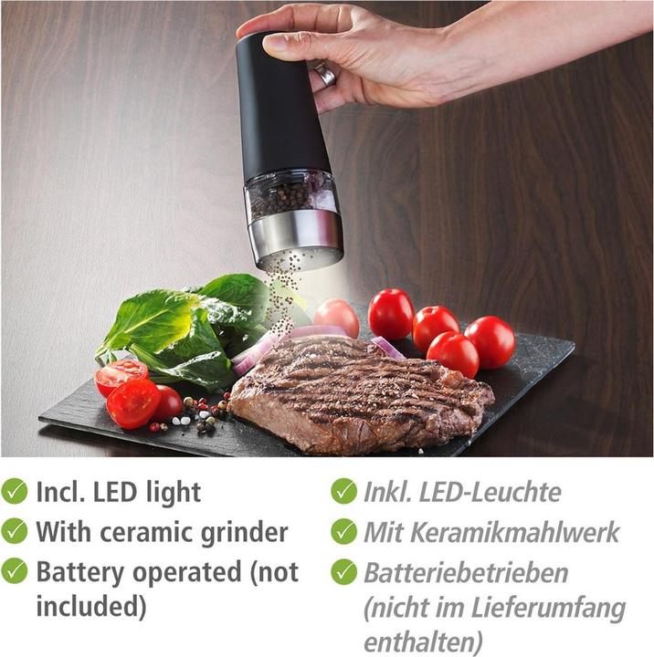Image du produit Wenko Elektrische Mühle mit LED-Licht (Sel, Poivre)