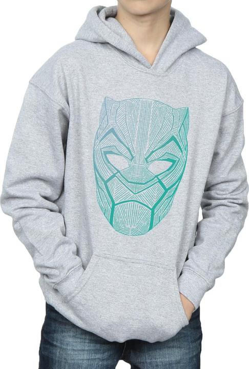 Immagine prodotto Black Panther Tribal Mask Felpa con Cappuccio Ragazzi (152, 158)