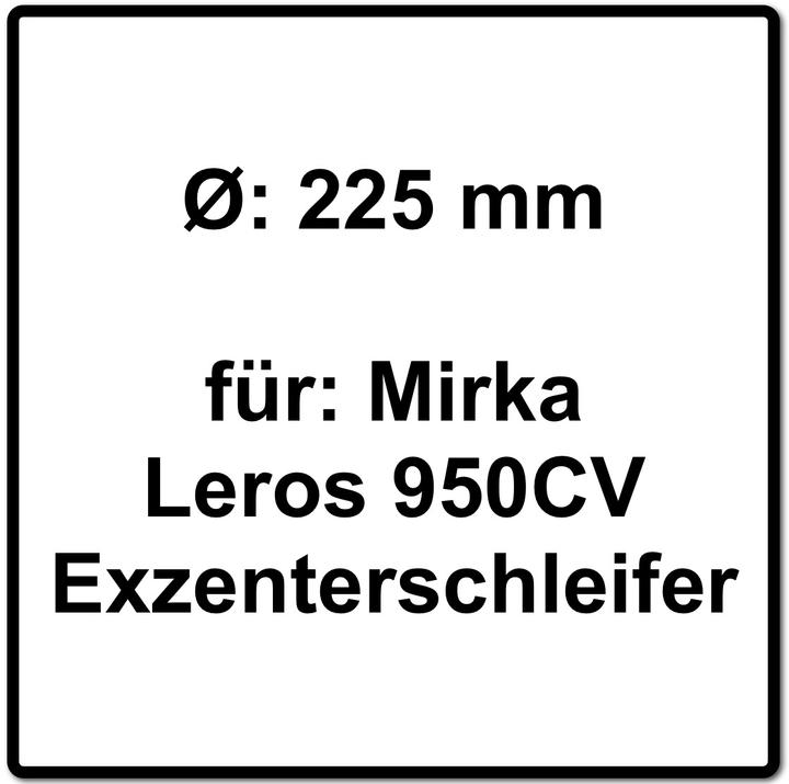 Produktbild Mirka LEROS Schleifteller 225 mm 25H Grip + 8 Schrauben ( MIW9514312 ) - Nachfolger von MIW9536011