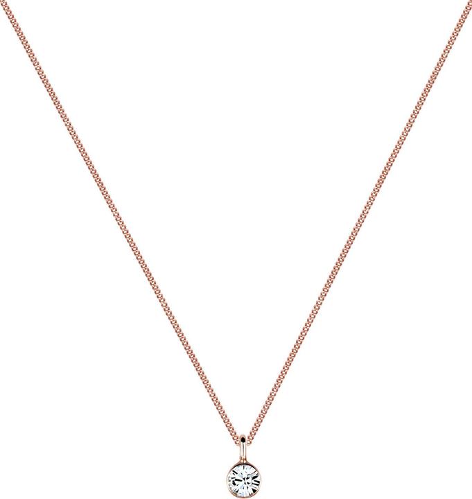 Produktbild Elli Halskette Basic Solitär Kristalle 925 Silber (925 Sterling Silber Rosegold, Glaskristall, 45 cm)