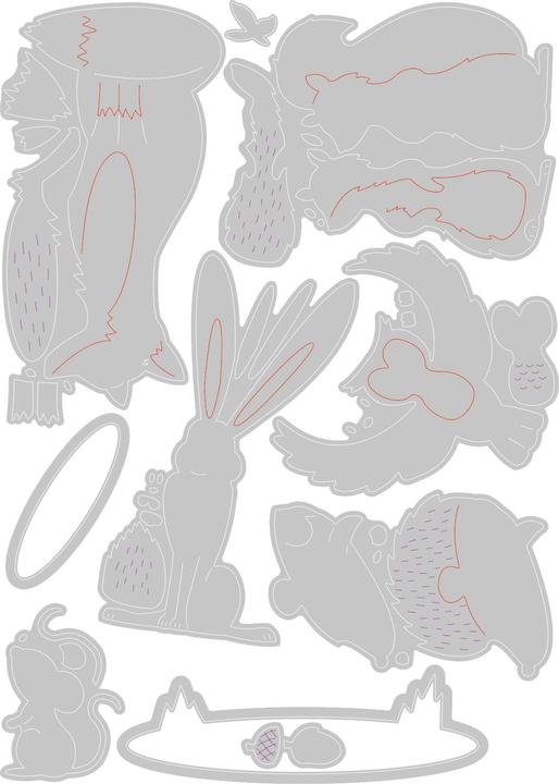 Immagine prodotto Sizzix Modello di fustellatura Thinlits "Animali della foresta