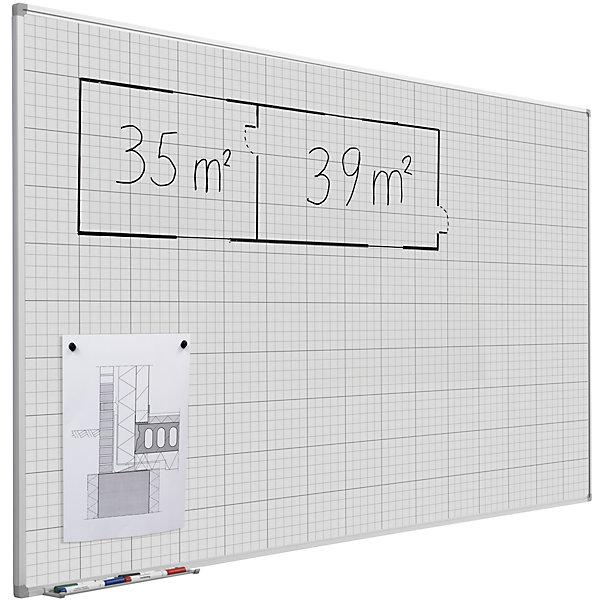 Actual product image eurokraft basic Grid board, painted white, WxH 1500 x 1000 mm, 20 x 20 / 100 x 100 mm grid. (1500 x 1000 mm)
