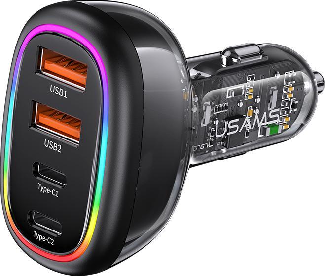 Usams Ład. sam. 2xUSB-C 2xUSB-A C34 120W Fast Charge niebieski/blue CC169CC01 (US-CC169) (120 W)