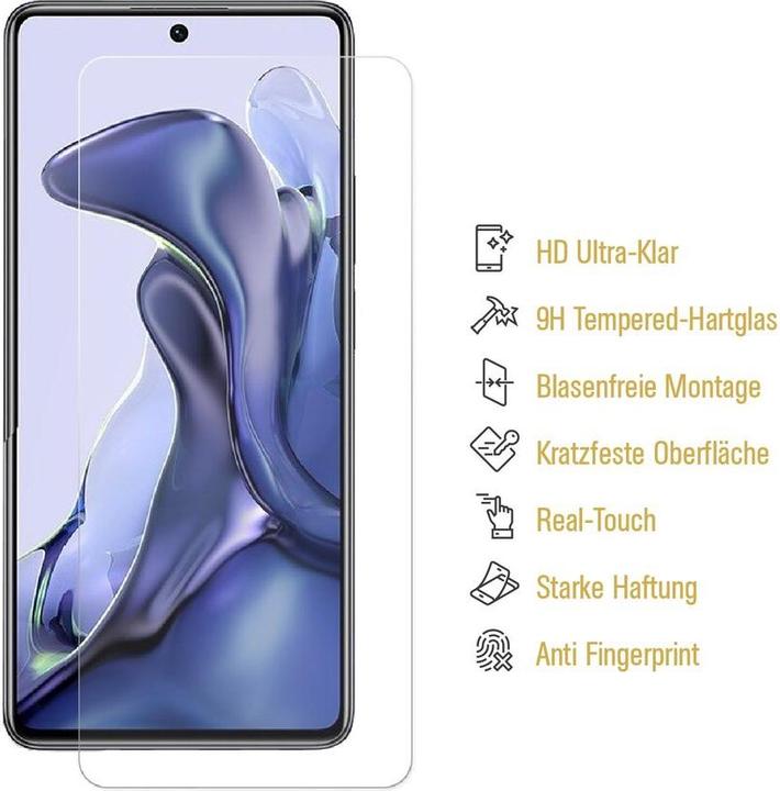 Produktbild Protectorking 1x echtes Tempered 9H Panzerhartglas 3D KLAR (1 Stück, Xiaomi 11T Pro)