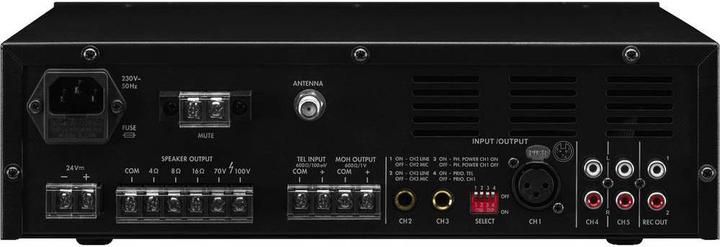 Produktbild Monacor ELA-Mono-Class-D-Mischverstärker 60 W, MP3, USB/SD, FM, DAB+, BT (Röhren-Verstärker)