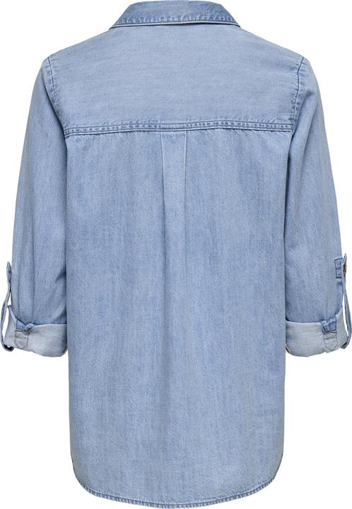 Produktbild Only Normal geschnitten Hemdkragen Umgeschlagene Ärmelbündchen Jeanshemd Jeanshemd (XL)