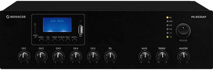 Produktbild Monacor ELA-Mono-Class-D-Mischverstärker 30 W, MP3, USB/SD, FM, DAB+, BT (Verstärker)