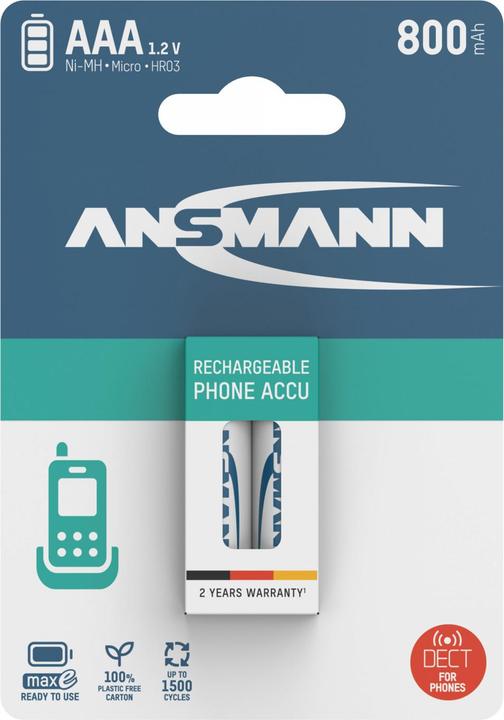 Immagine prodotto Ansmann AAA (2 pz., AAA, 800 mAh)