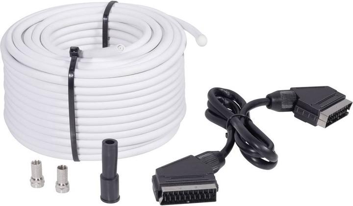 Actual product image BKL Electronic SAT connection set (SAT coaxial cable + SCART cable + 2x F-connector) (75 dB, Antenna cable)