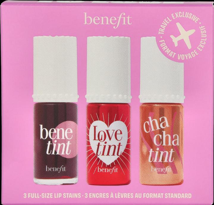 Actual product image BeneFit Cosmetics Lip Tints to Love (Violet, Gold, Red)