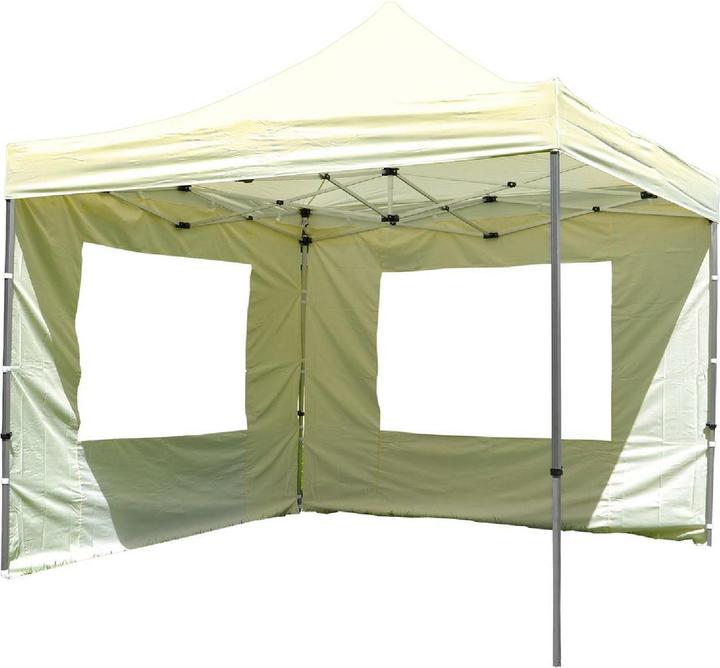 Produktbild VCM PROFI Falt Pavillon mit 4 Seitenteilen 3x3m champagner wasserdichtes Dach Zelt (300 cm, 300 cm)