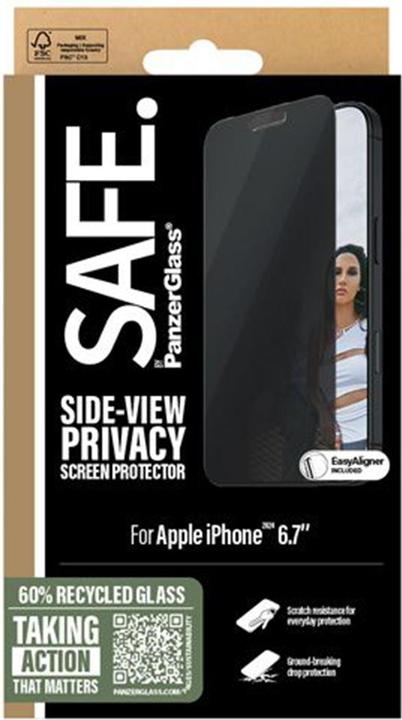 Productafbeelding PanzerGlass VEILIG. Privacy Screen Protector iPhone '24 6.7" Ultra-Wide Fit (1 Stuk, Apple iPhone 16 Plus)