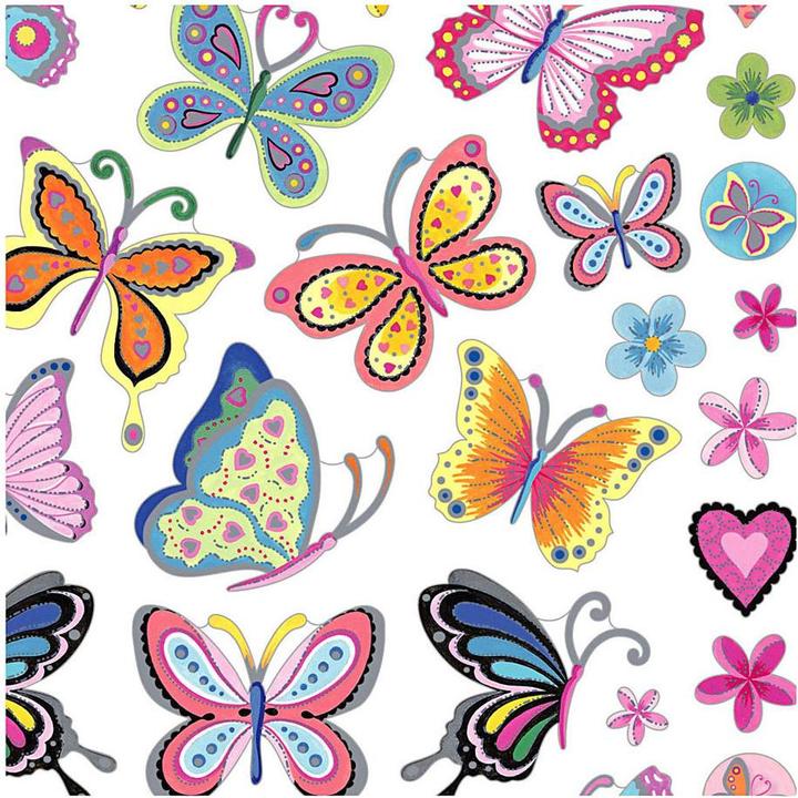 Image du produit Creativ Company Autocollants fleurs et papillons, 1 feuille