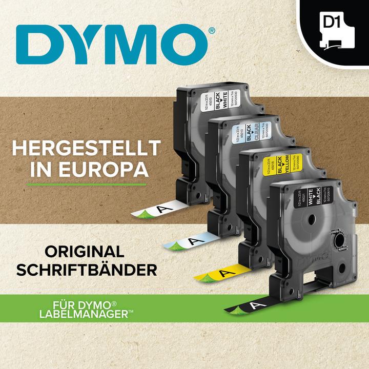 Productafbeelding Dymo S0720610 Standaard tape (1.20 cm, Zwart, Wit)