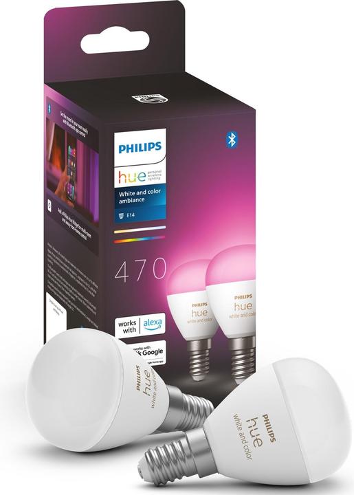 Produktbild Philips Hue White & Color Ambiance Luster (E14, 5.10 W, 470 lm, 2 x, F)