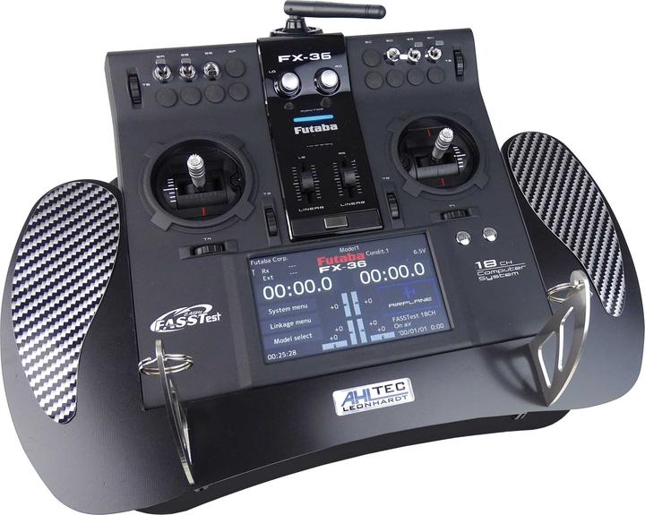 Actual product image AHLtec transmitter console futaba fx-20 to fx-36 black standard transmitter console bracket, without hand
