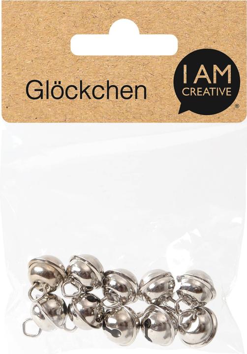 Actual product image I Am Creative Bells metal silver 11mm 10 pcs.