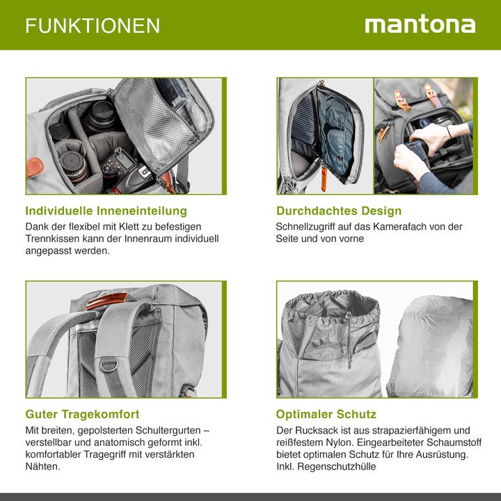 Actual product image mantona Luis junior retro photo backpack (Photo backpack, 14 l)