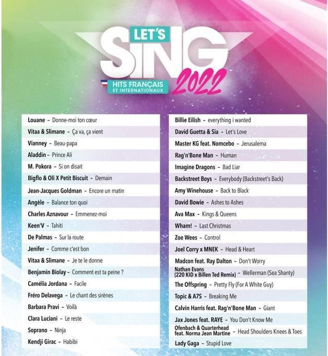 Produktbild Ravenscourt Let's Sing 2022 français et internationaux (PS5, FR)