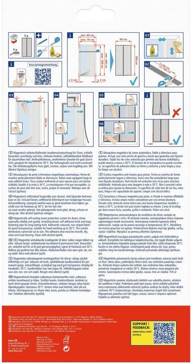 Produktbild tesa Insektenschutz Magnetvorhang für Balkon- und Terrassentüren, selbstschliessend, Montage ohne Bohren (80 x 200 cm)