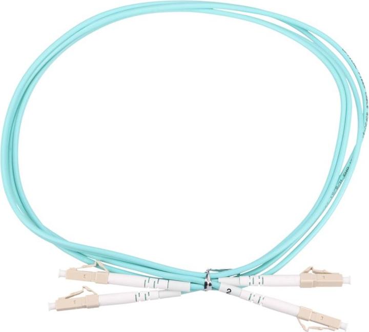 Image du produit Extralink LC/UPC-LC/UPC | Câble de raccordement | Wielomodowy, OM3, duplex, 3mm, 2m (S/UTP, CAT6e, 2 m)