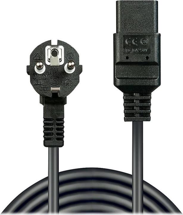 Actual product image Lindy 2m Schuko to IEC C19 power cable for IEC cold appliance connections up to 16A (2 m)