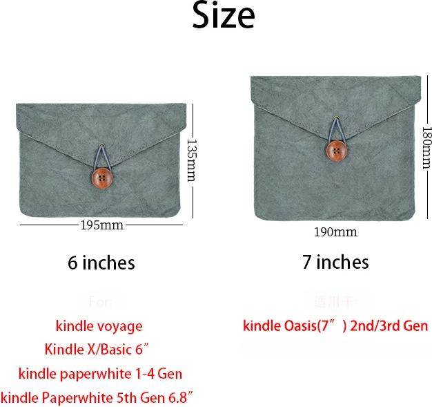 Image du produit Only-Bags.Store Vintage enveloppe style manchon couverture de sac, papier E-book cas de poche, 7 pouces, Beige