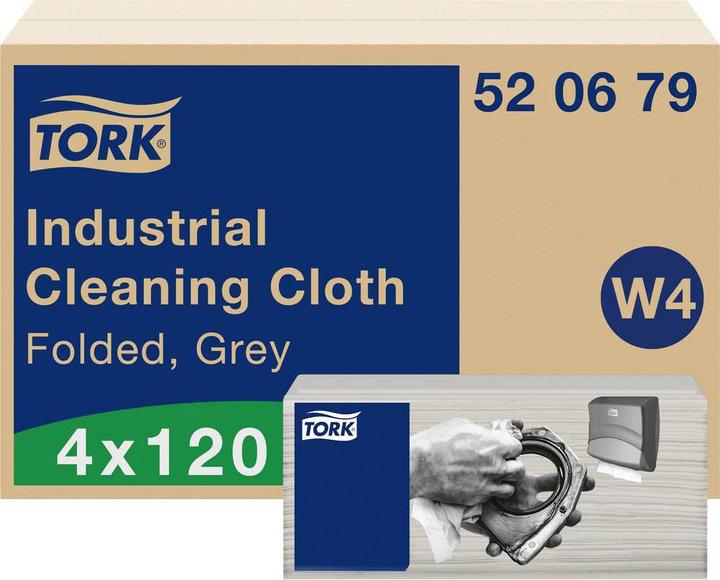 Actual product image Tork Folded industrial cleaning wipes W4, 4 x 120 wipes (480 pcs.)