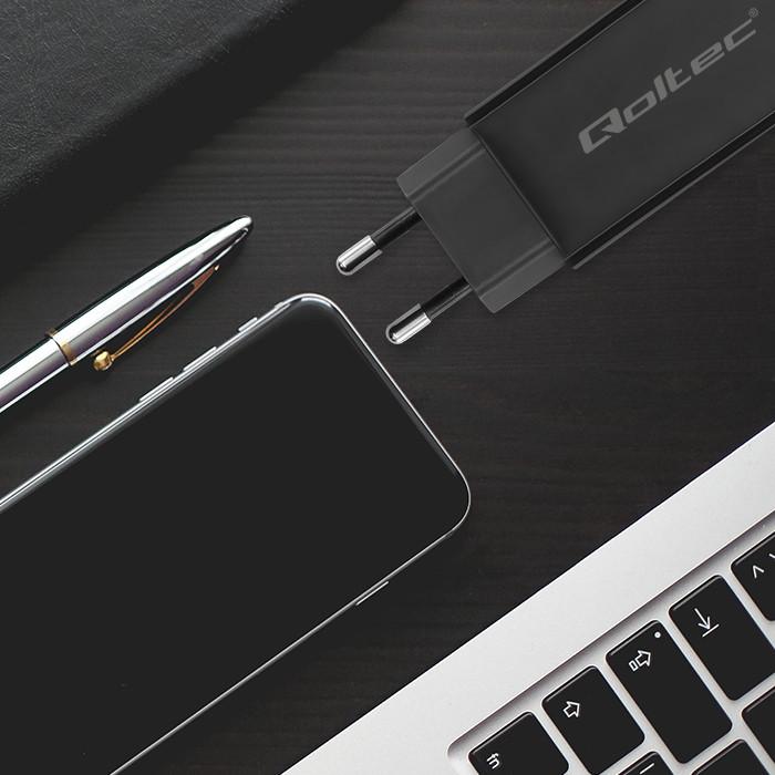 Image du produit Qoltec 52419 65 W GaN Super-Schnellladegerät | 5–20 V | 3–3 25 A | USB-C 3.1 (65 W)