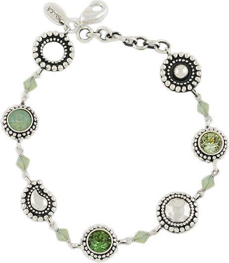 Immagine prodotto Steinkult Bracciale con pietre di cristallo "Sheila (21 cm, Ottone placcato argento, Vetro (di orologio))