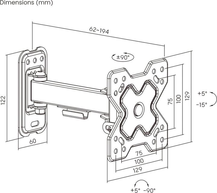 Immagine prodotto Value Supporto a parete per TV Basic, 2 (Muro, 32", 20 kg)