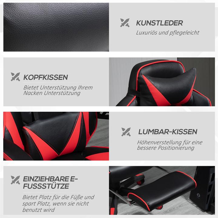 Produktbild Vinsetto Gamingstuhl mit Liegefunktion