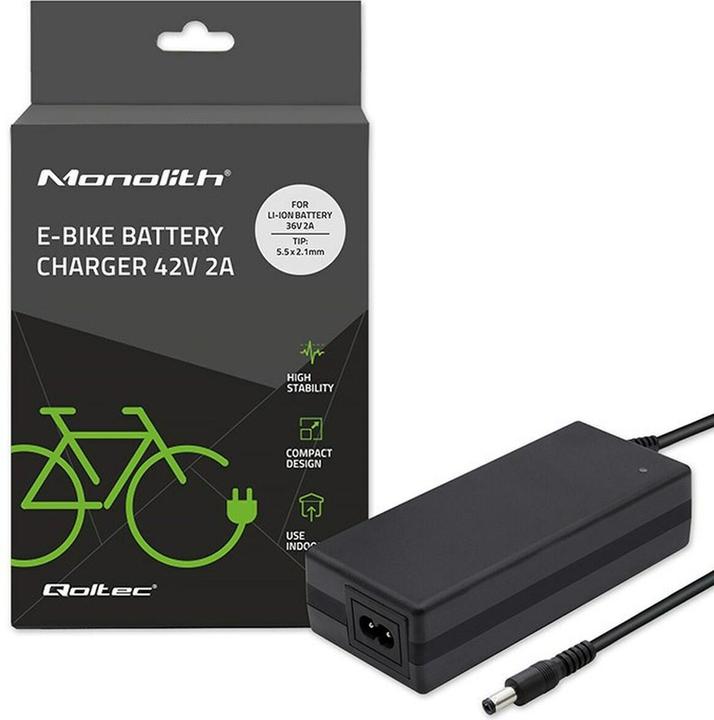 Immagine prodotto Qoltec Ładowarka do baterii roweru elektrycznego 36V | 42V | 2A | 5.5*2.1 (Caricabatterie per biciclette elettriche)