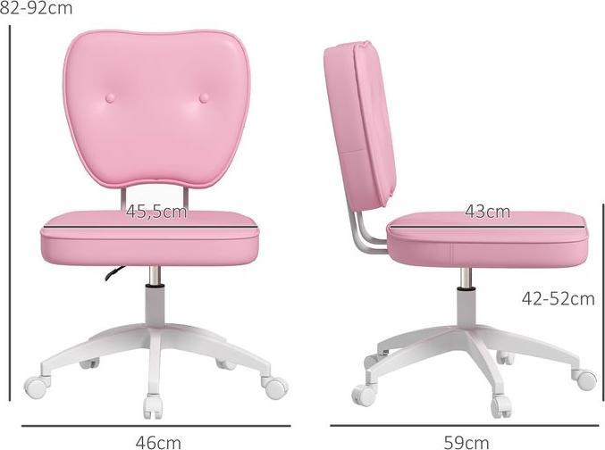 Immagine prodotto Swisshandel24 Sedia da ufficio, fino a 120 kg, similpelle, rosa