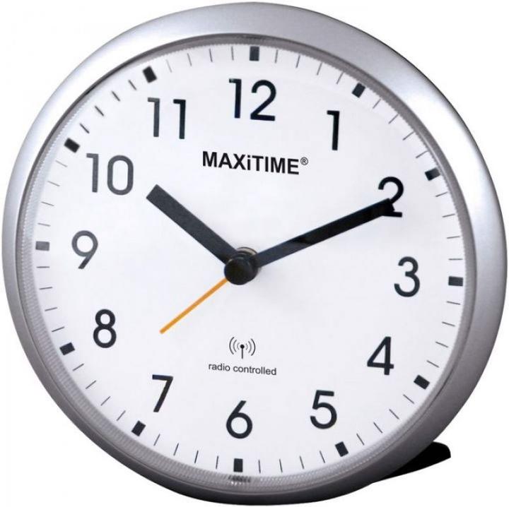 Immagine prodotto XCell Sveglia analogica radiocontrollata argento con quadrante bianco, luce e snooze
