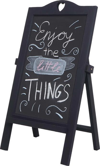 Immagine prodotto Swisshandel24 Lavagna pubblicitaria, lavagna con gesso, 66x39x33cm, effetto shabby vintage - grigio scuro (66 x 39 x 33 cm)