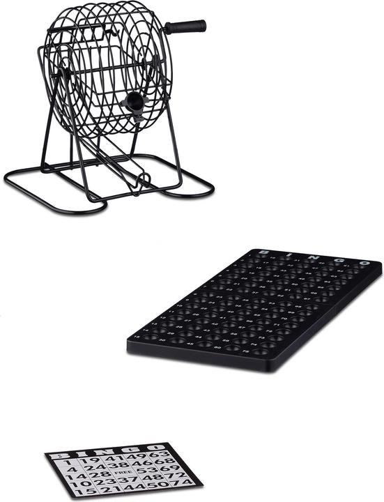 Produktbild Relaxdays Bingospiel mit Lostrommel (Englisch)